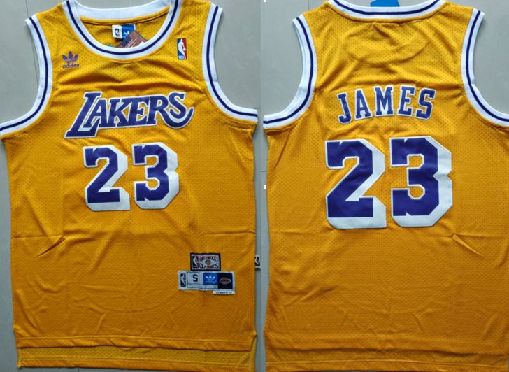 Men Los Angeles Lakers #23 James Yellow Adidas Game NBA Jerseys->los angeles lakers->NBA Jersey